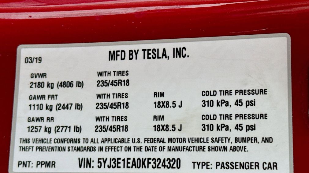 2019 Tesla Model 3 Long Range #32