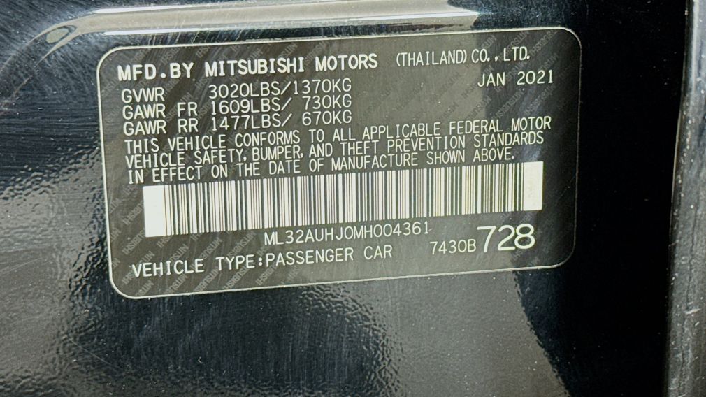2021 Mitsubishi Mirage Carbonite Edition #32