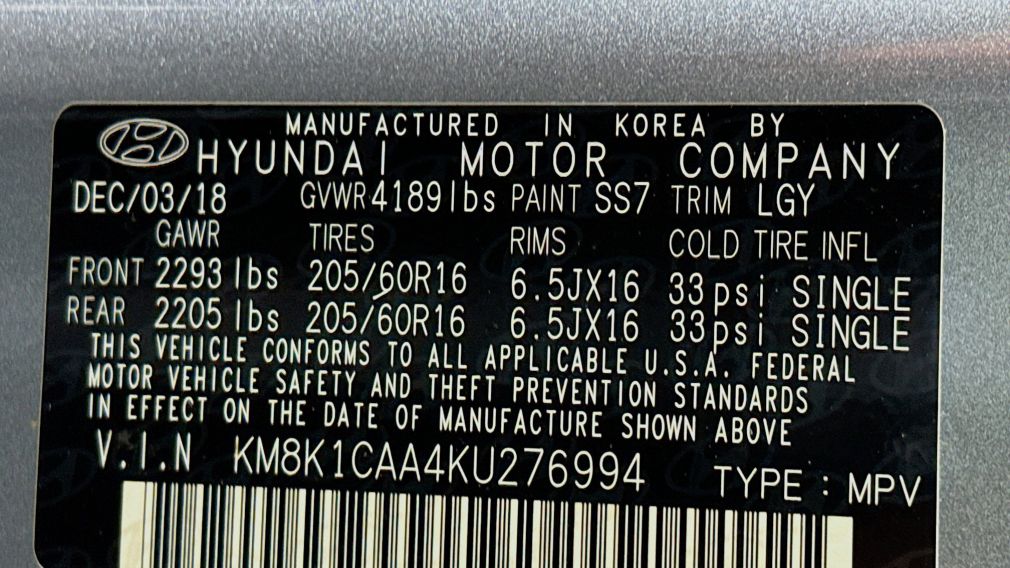 2019 Hyundai Kona SE #32