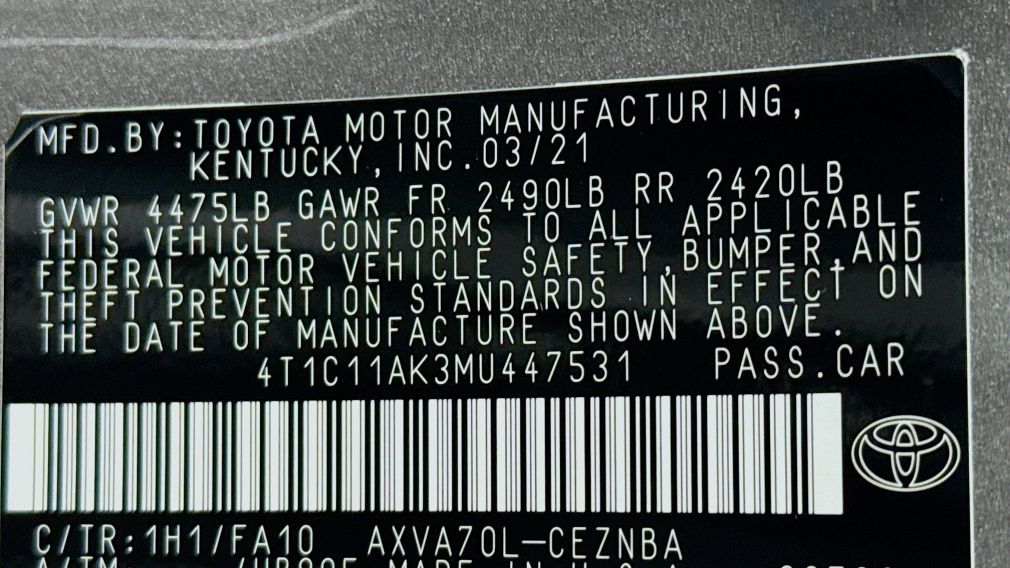 2021 Toyota Camry LE #32